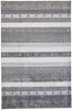 4' X 6' Gray Silver And Black Wool Striped Hand Knotted Stain Resistant Area Rug