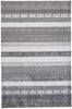 5' X 8' Gray Silver And Black Wool Striped Hand Knotted Stain Resistant Area Rug