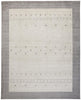 4' X 6' Ivory And Gray Wool Hand Knotted Stain Resistant Area Rug