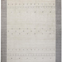 4' X 6' Ivory And Gray Wool Hand Knotted Stain Resistant Area Rug