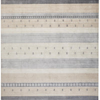 4' X 6' Ivory Tan And Gray Wool Striped Hand Knotted Stain Resistant Area Rug