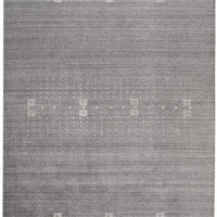 5' X 8' Gray And Ivory Wool Hand Knotted Stain Resistant Area Rug