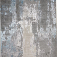 Gray Ivory And Blue Abstract Area Rug