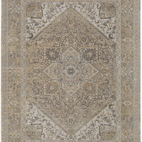 4' X 6' Brown Ivory And Tan Floral Power Loom Distressed Area Rug