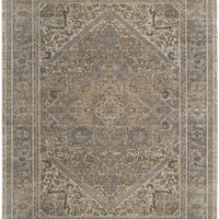 4' X 6' Tan Brown And Ivory Floral Power Loom Distressed Area Rug