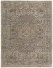 5' X 8' Tan Brown And Ivory Floral Power Loom Distressed Area Rug