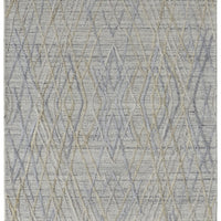 10' Gray And Ivory Abstract Hand Woven Runner Rug