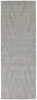 10' Gray And Ivory Abstract Hand Woven Runner Rug