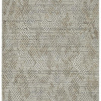 10' Gray And Taupe Abstract Hand Woven Runner Rug