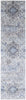 10' Ivory Taupe And Blue Floral Power Loom Distressed Stain Resistant Runner Rug