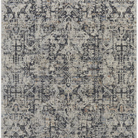 5' X 8' Ivory Gray And Taupe Abstract Power Loom Distressed Area Rug With Fringe