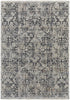 5' X 8' Ivory Gray And Taupe Abstract Power Loom Distressed Area Rug With Fringe