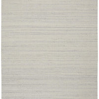 9' X 12' Ivory And Gray Wool Hand Woven Stain Resistant Area Rug