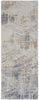 10' Tan Ivory And Gray Abstract Power Loom Distressed Runner Rug