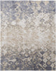 4' X 6' Tan Ivory And Blue Abstract Power Loom Distressed Area Rug