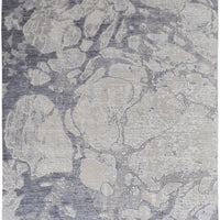 4' X 6' Ivory And Blue Abstract Power Loom Distressed Area Rug