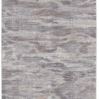 4' X 6' Taupe Tan And Orange Abstract Power Loom Distressed Stain Resistant Area Rug