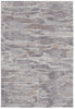 5' X 8' Taupe Tan And Orange Abstract Power Loom Distressed Stain Resistant Area Rug