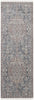 10' Blue And Ivory Floral Power Loom Stain Resistant Runner Rug