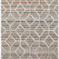 4' X 6' Tan Taupe And Ivory Geometric Power Loom Stain Resistant Area Rug