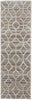 8' Tan Taupe And Ivory Geometric Power Loom Stain Resistant Runner Rug