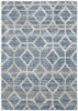 4' X 6' Blue And Ivory Geometric Power Loom Stain Resistant Area Rug