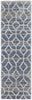 8' Blue And Ivory Geometric Power Loom Stain Resistant Runner Rug