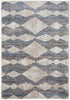 4' X 6' Tan Ivory And Blue Chevron Power Loom Stain Resistant Area Rug