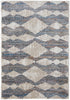 5' X 8' Tan Ivory And Blue Chevron Power Loom Stain Resistant Area Rug