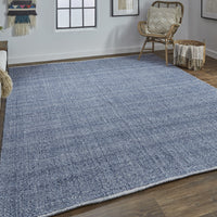 10' X 14' Blue Hand Woven Area Rug