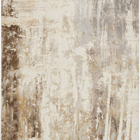 4' X 6' Tan Ivory And Gray Abstract Area Rug