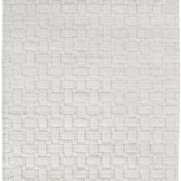 4' X 6' White And Silver Striped Hand Woven Area Rug