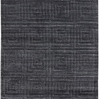 10' X 14' Gray And Black Striped Hand Woven Area Rug