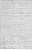 4' X 6' White And Silver Striped Hand Woven Area Rug