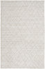 5' X 8' Ivory And Gray Striped Hand Woven Area Rug