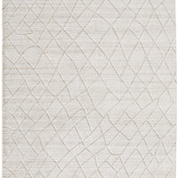 5' X 8' Ivory And Gray Striped Hand Woven Area Rug