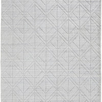 5' X 8' White And Silver Striped Hand Woven Area Rug