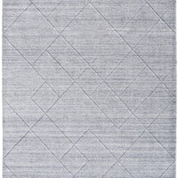 8' X 10' Gray And Silver Striped Hand Woven Area Rug