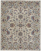 10' X 14' Ivory Taupe And Blue Wool Floral Tufted Handmade Stain Resistant Area Rug