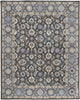 5' X 8' Taupe Blue And Ivory Wool Floral Tufted Handmade Stain Resistant Area Rug