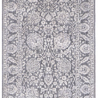 8' Taupe And Ivory Floral Power Loom Runner Rug