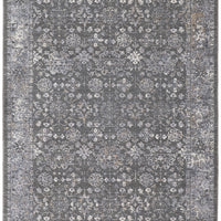 8' X 10' Taupe Gray And Orange Floral Power Loom Area Rug