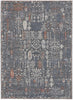 8' X 10' Gray Ivory And Orange Floral Power Loom Area Rug