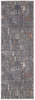 8' Gray Ivory And Orange Floral Power Loom Runner Rug