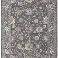 9' X 13' Taupe Blue And Orange Floral Power Loom Area Rug