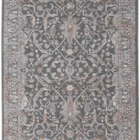 8' X 10' Gray Taupe And Pink Floral Power Loom Area Rug