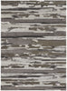 5' X 8' Brown And Ivory Abstract Power Loom Distressed Stain Resistant Area Rug