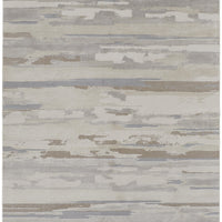 4' X 6' Ivory Tan And Brown Abstract Power Loom Distressed Stain Resistant Area Rug