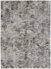 8' X 10' Ivory Gray And Brown Abstract Power Loom Distressed Stain Resistant Area Rug