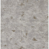 4' X 6' Ivory Gray And Tan Abstract Power Loom Distressed Stain Resistant Area Rug